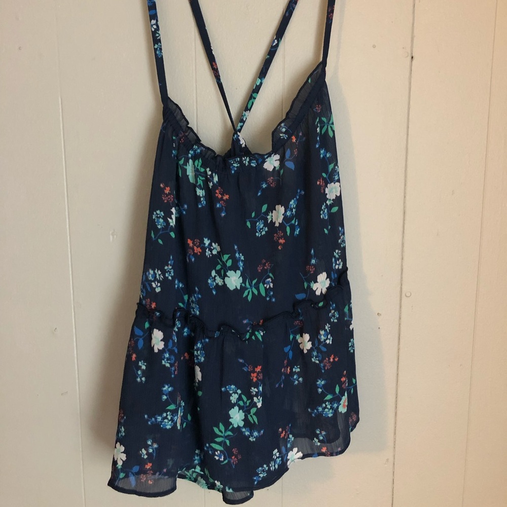 Navy blue floral tank